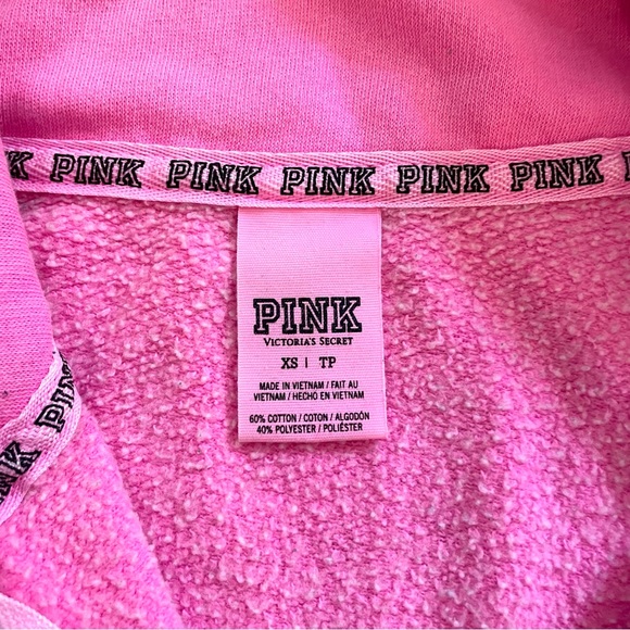 PINK VICTORIA’S SECRET zip neck sweatshirt, size XS - Picture 9 of 12